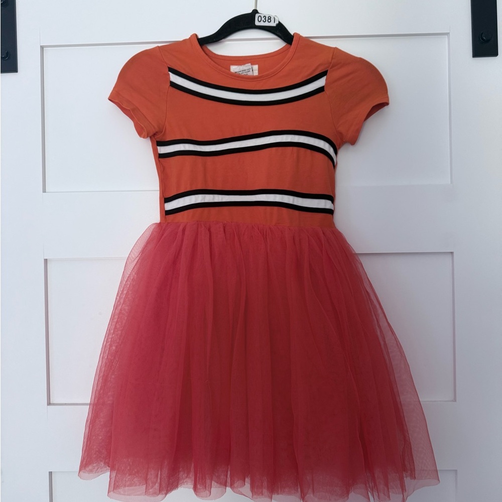 Vibrant Orange and white Striped Nemo Kids Dress